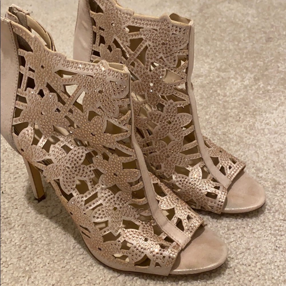 Beautiful floral and crystal heels